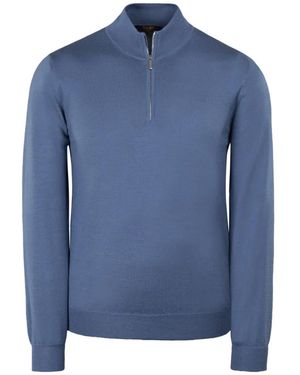 Moorer Terni Half-Zip Jumper - Blue