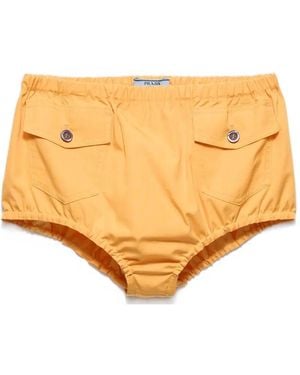 Prada Bermudas De Popelina - Neutro