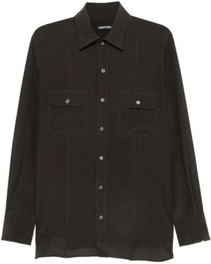 Tom Ford Chest-Pocket Shirt - Black