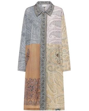 Pierre Louis Mascia Integmosfre Patchwork Paisley-Print Coat - White