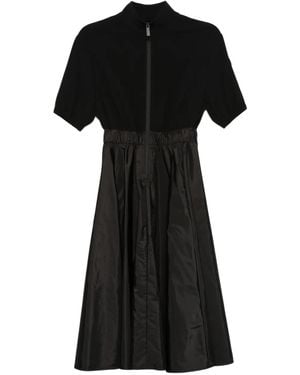 Moncler ジップアップ プリーツ マキシドレス - ブラック