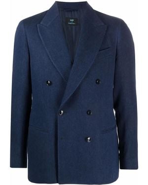 Mp Massimo Piombo Double-Breasted Structured Blazer - Blue