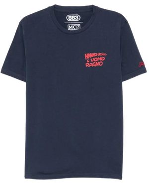 MC2 Saint Barth Portland Slogan-Print T-Shirt - Blue