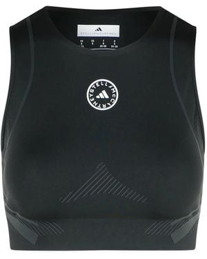 adidas By Stella McCartney Top corto con aplique del logo - Negro