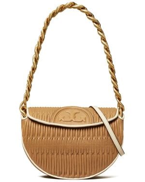 Tory Burch Borsa Fleming Crescent Mini - Metallizzato
