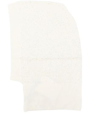 Max Mara Crystal-Embellished Balaclava - White