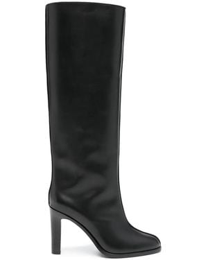 The Row Wide Shaft Leather Knee-High Boots - Black