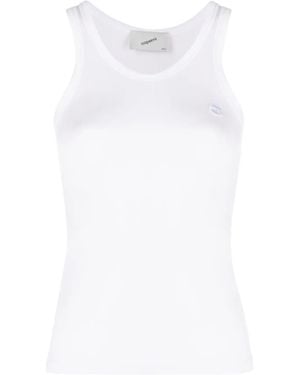 Coperni Semi-Sheer Racerback Top - White