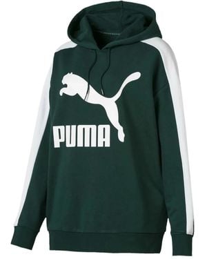 PUMA Logo-Print Hoodie - Green