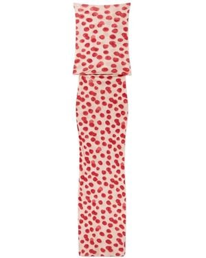 Stella McCartney Raspberry-Print Ruched Maxi Dress - Red