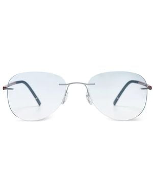 Silhouette Occhiali Con Montatura Stile Pilota - Bianco