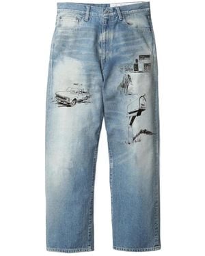 Neighborhood X One Of These Days Printed Jeans - Blue