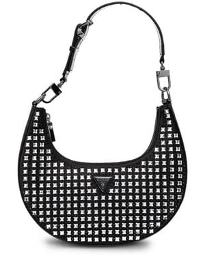 Guess Lua Half-Moon Shoulder Bag - Black