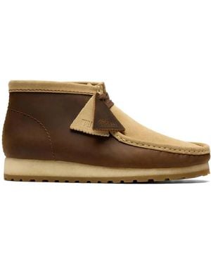 Clarks Lace-Up Suede-Leather Desert Boots - Brown