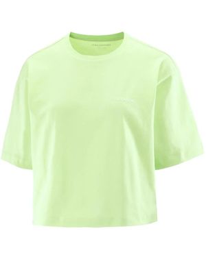 Salomon Logo-Print Cropped T-Shirt - Green
