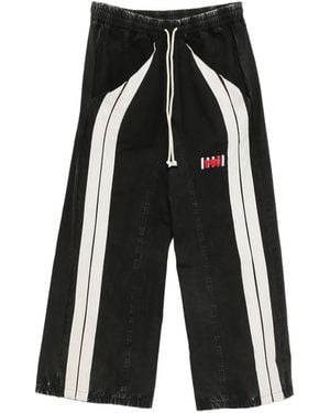 RIVINGTON roi Rebis Logo-Patch Side-Stripe Cotton Track Trousers - Black