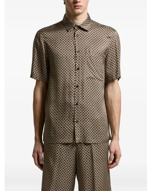 Peserico Buttoned Patterned Shirt - Brown