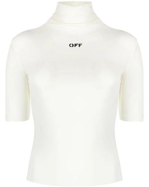 Off-White c/o Virgil Abloh Logo-print Mock-neck Top - White
