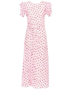 Mar De Margaritas Kristel Shirred-Back Print Dress - Pink