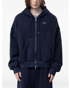AVAVAV Logo-Print Zip-Up Hoodie - Blue