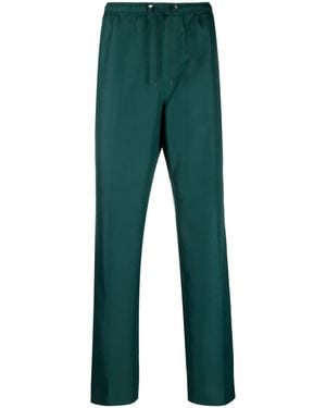 Lanvin Side-Stripe Drawstring Cotton Trousers - Green