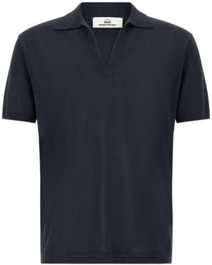 Riviera Open Collar Polo Shirt - Blue