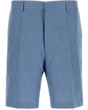 Fendi Bermudas de mezcla de lino - Azul