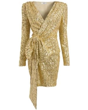 Balmain Vestido Con Lentejuelas - Metálico