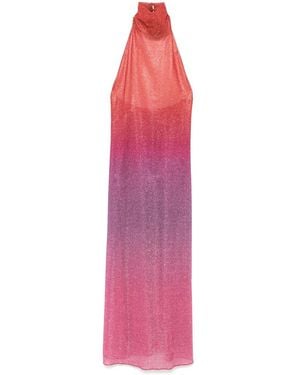 Oséree Lurex Midi Dress - Pink