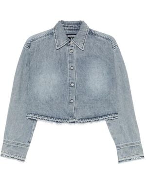 WRSTBHVR Jella Frayed-Hem Shirt - Blue