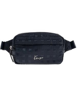 KENZO Mura Woven Zip Belt Bag - Blue