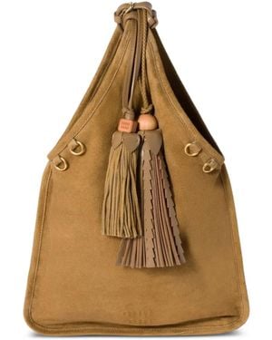 Miu Miu Schultertasche mit Quaste - Natur