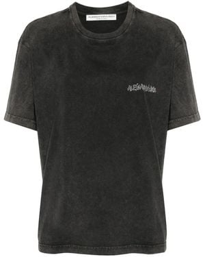 Alessandra Rich ビジュートリム Tシャツ - ブラック