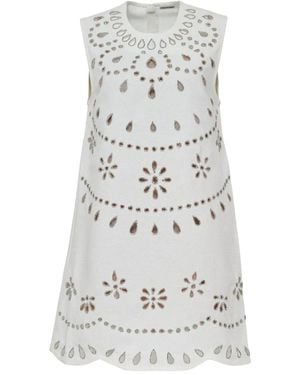 Alexis Adilyn Laser-Cut Floral Mini Dress - Grey