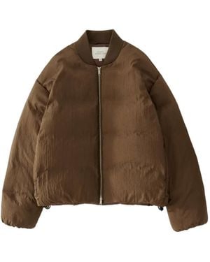 Studio Nicholson Frye Crinkle-Effect Bomber Jacket - Brown