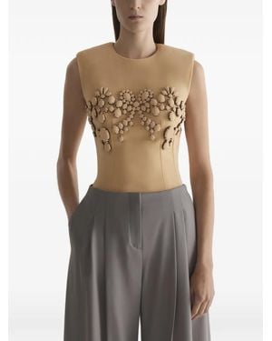 Mugler Top de tirantes con detalles - Neutro