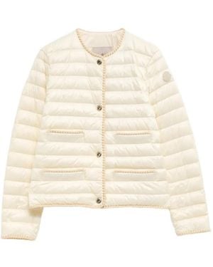 Moncler Braided-Trim Quilted Jacket - Natural