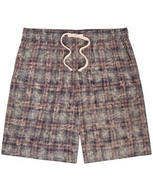Picante Rocco Check-Pattern Drawstring Shorts - Grey