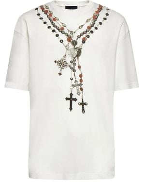 John Richmond Cross-Print T-Shirt - White