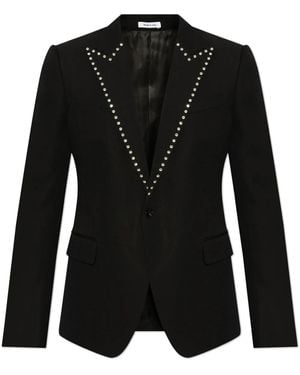 McQueen ビジュートリム ジャケット - ブラック