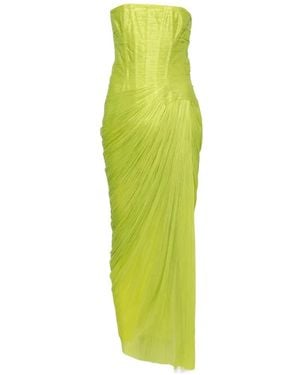 Maria Lucia Hohan Ruby Pleated Strapless Dress - Green