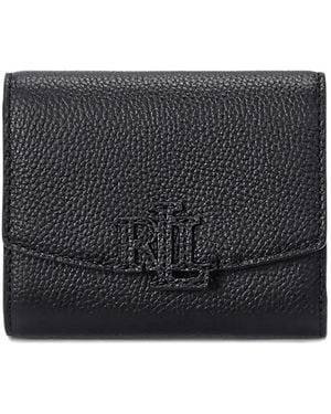 Ralph Lauren Logo-Patch Leather Wallet - Black