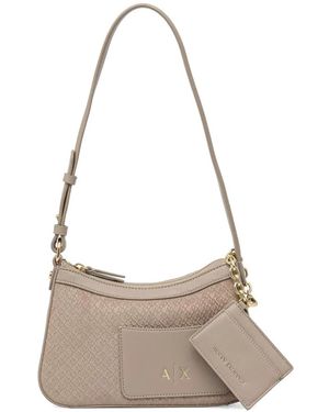 ARMANI EXCHANGE Logo-Embossed Shoulder Bag - White