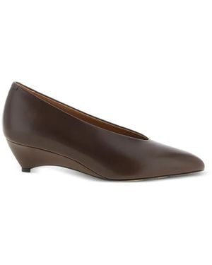 Jil Sander Arc Arched-Heel Court Shoes - Brown