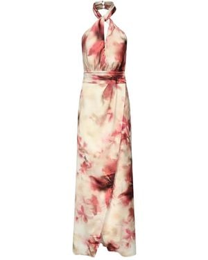 Marciano Vestido largo Bianca con estampado floral y cuello halter - Rosa