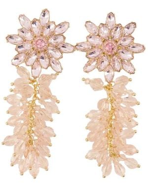 Self-Portrait Flower-Cluster Earrings - White
