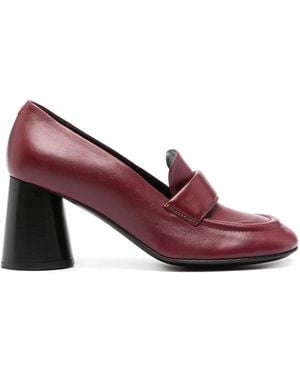 Halmanera Mocassins En Cuir À Talon Épais 75Mm - Violet