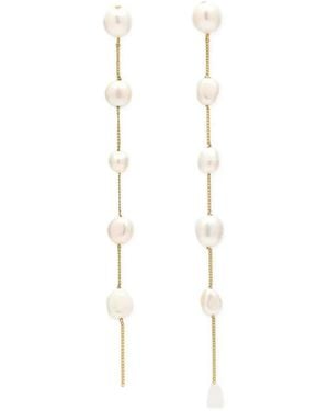 Cult Gaia Pendientes Largos Con Perlas De Agua Dulce - Blanco