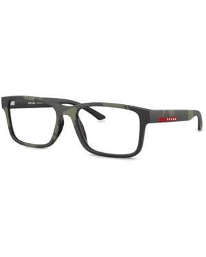 Prada Linea Rossa Eckige Brille Mit Camouflage-Print - Grün