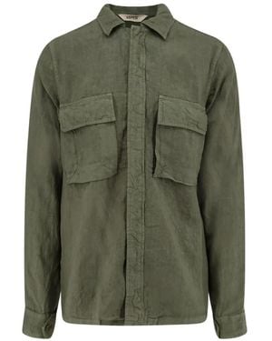 Aspesi Slub-Texture Chest-Pocket Shirt - Green